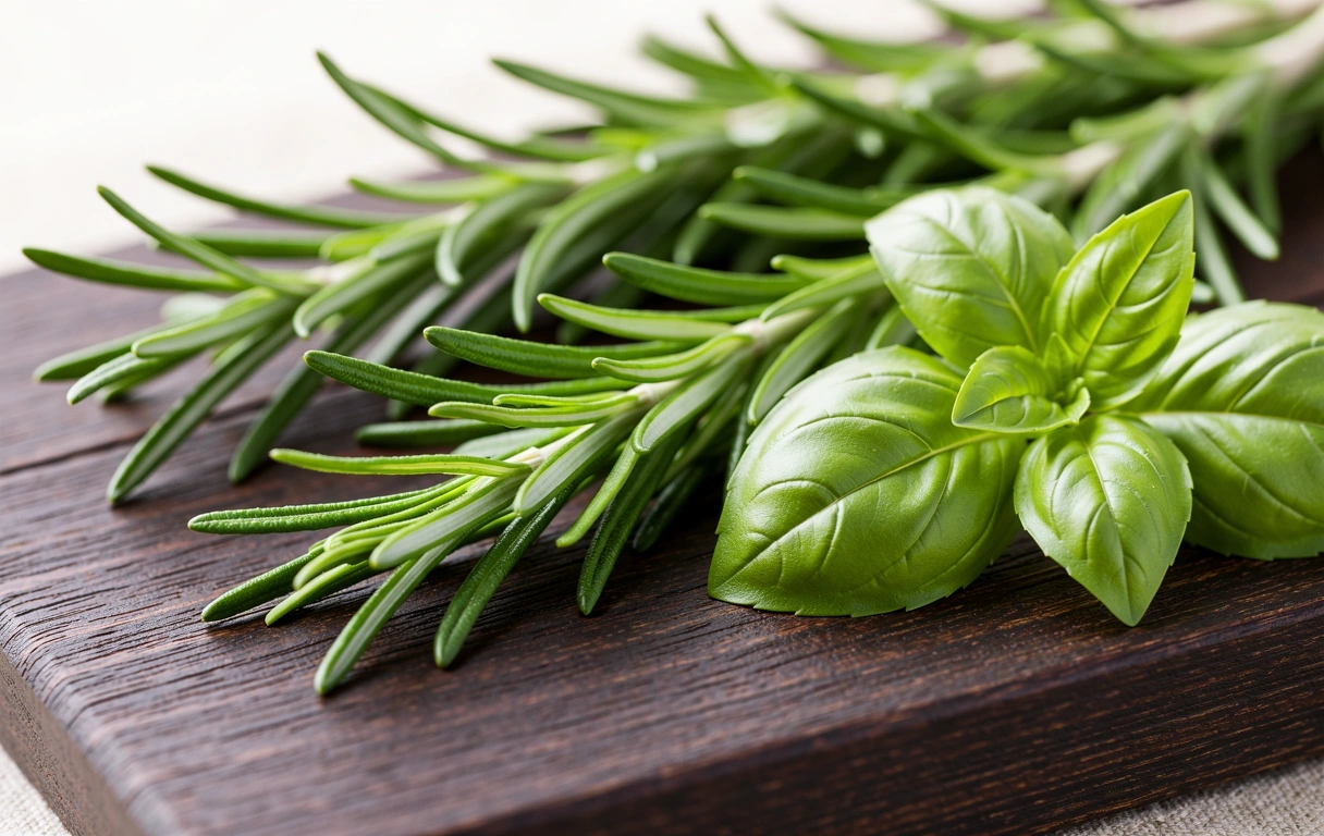 Organic herbs background